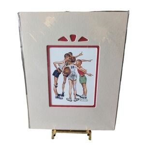 Norman Rockwell OH Yeah Basketball Sports Portfolio Matted Print 8 x 10 New